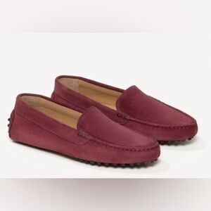 M. GEMI THE FELIZE SUEDE DRIVING SHOE MOCCASIN LOAFER BURGUNDY WOMENS SZ 39